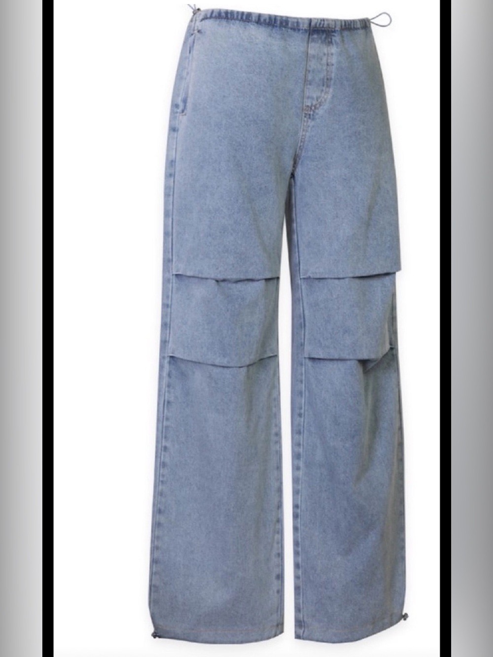 Light Blue Women’s Wide-Leg Layered Jeans